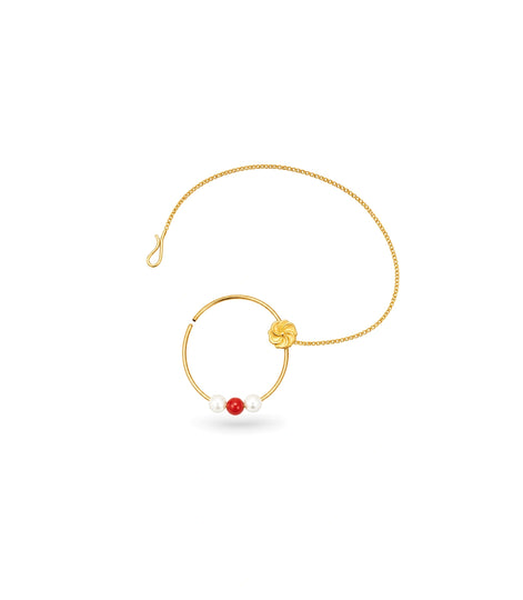 Gold Plated Designer Pearl Nose Ring