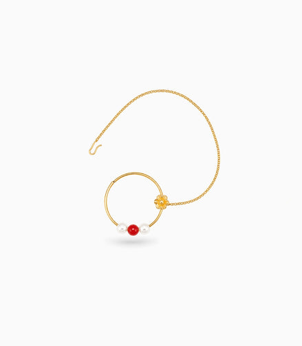 Gold Plated Feminine Pearl Nose Ring