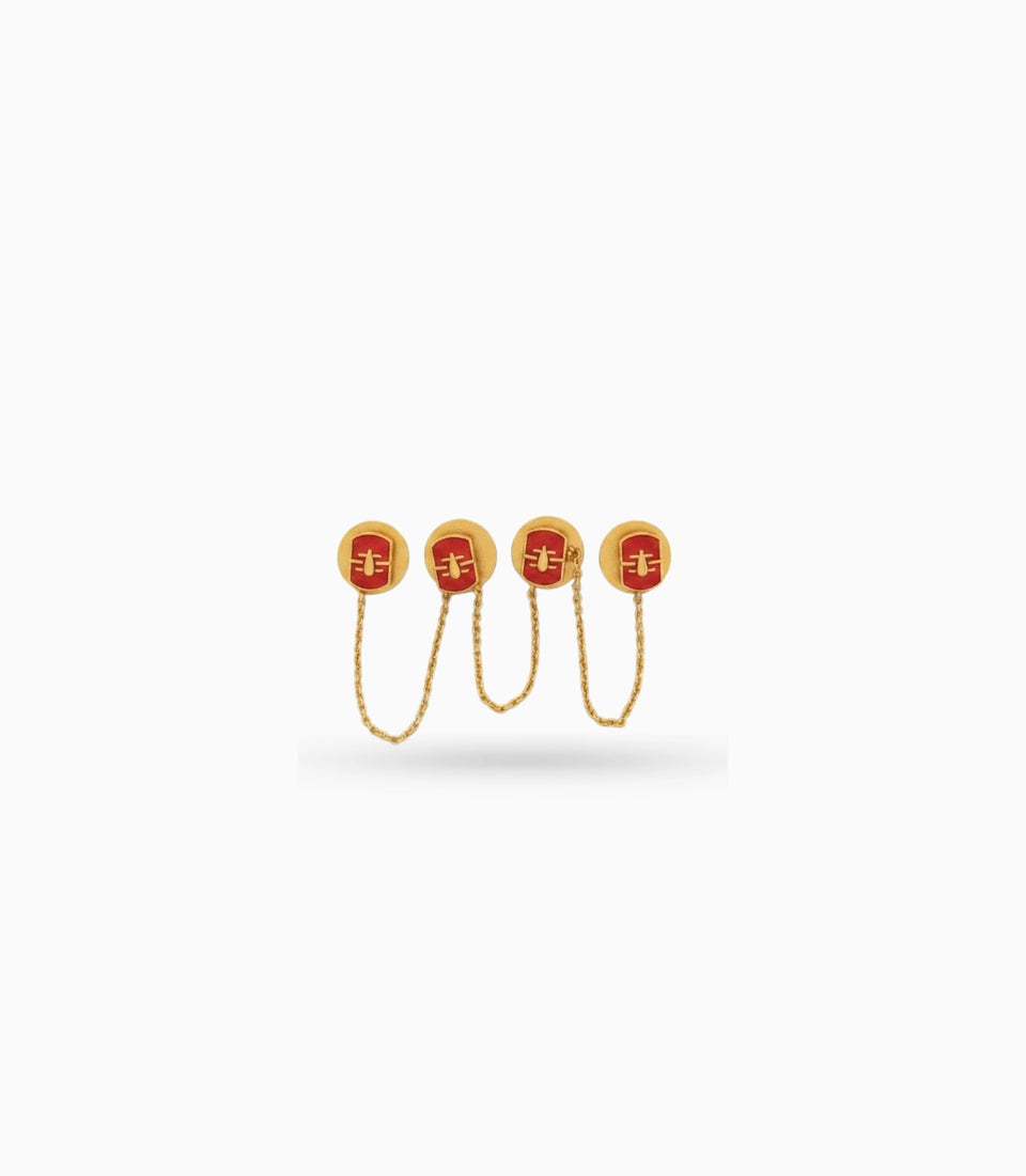 Gold Plated Meenakari Elegant Charm Kurta Buttons