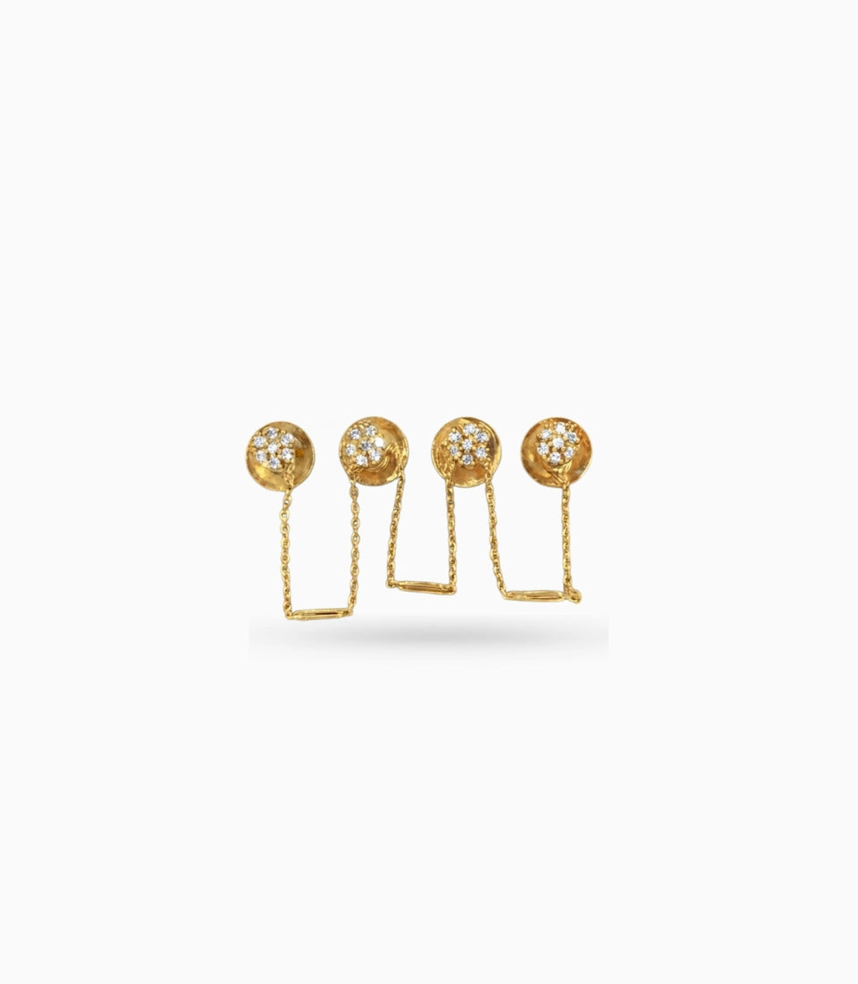 Gold Plated American Diamond Kurta Buttons