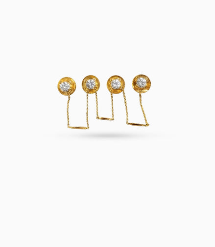 Gold Plated Round Single Stone AD Kurta Buttons