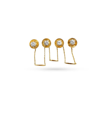 Gold Plated Round Single Stone AD Kurta Buttons