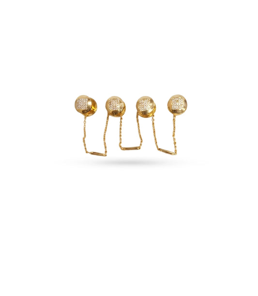 Gold Plated Square Cluster AD Kurta Buttons