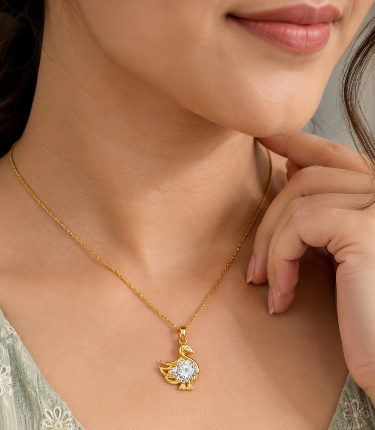 Gold Plated Bird AD Pendant