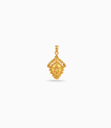 Gold Plated Durga Pendant