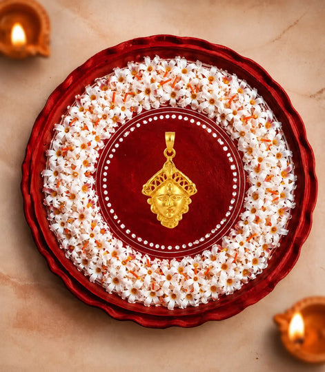 Gold Plated Durga Pendant