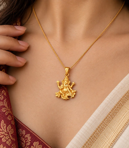 Gold Plated Ganesha Pendant