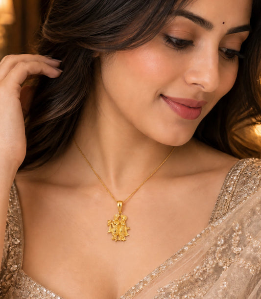 Gold Plated Radhe Krishna Pendant