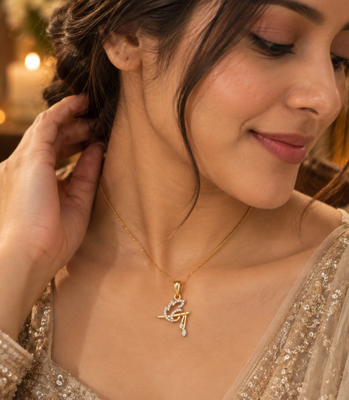 Gold Plated Morpankh Pendant