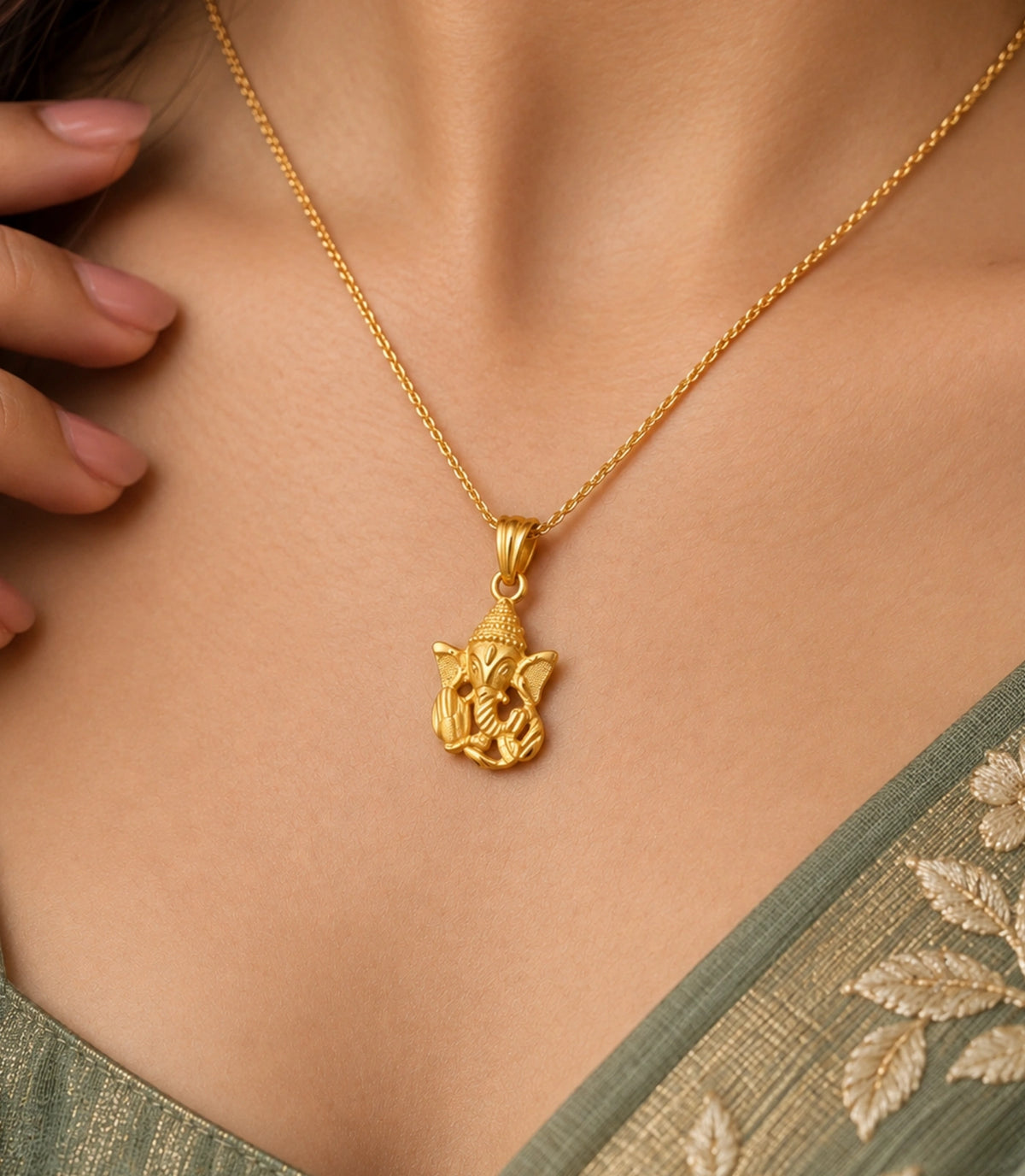 Gold Plated Spiritual Ganesh Pendant