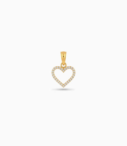 Gold Plated Heart AD Drop Pendant