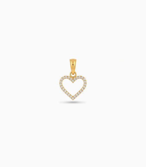 Gold Plated Heart AD Drop Pendant