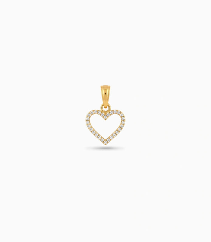 Gold Plated Heart AD Drop Pendant