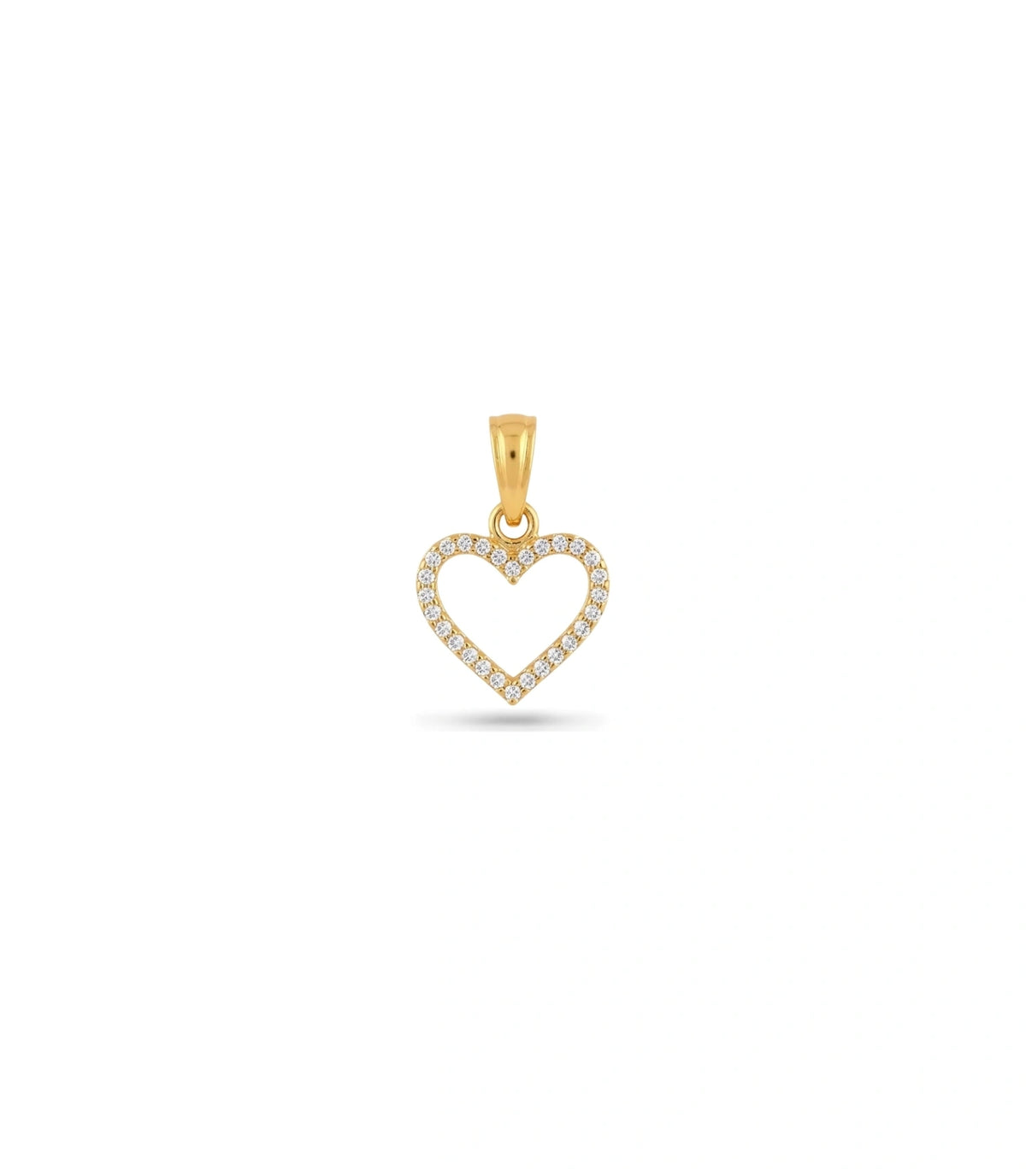 Gold Plated Heart AD Drop Pendant