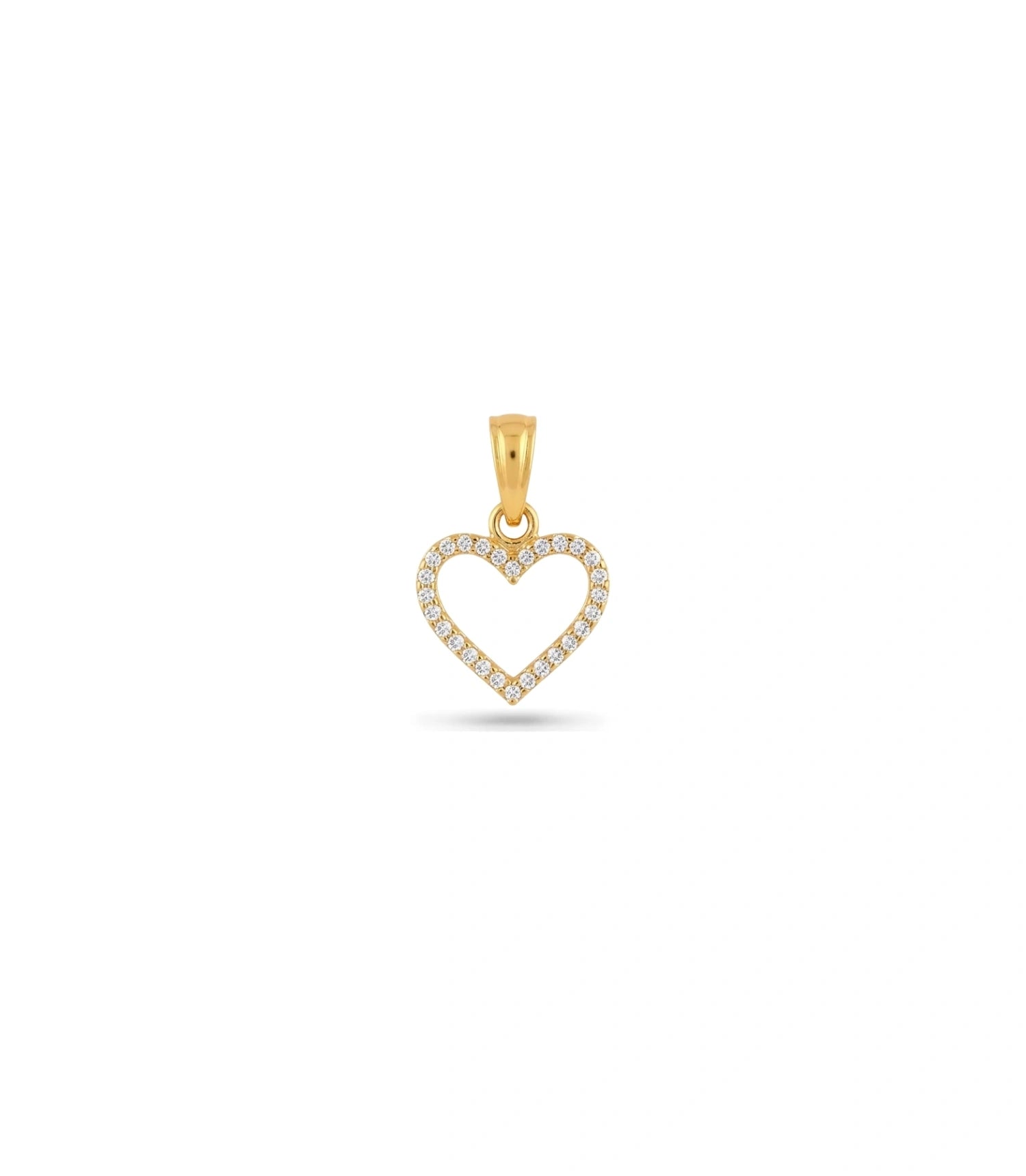 Gold Plated Heart AD Drop Pendant