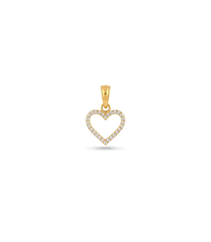 Gold Plated Heart AD Drop Pendant