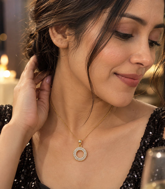 Gold Plated Halo AD Pendant