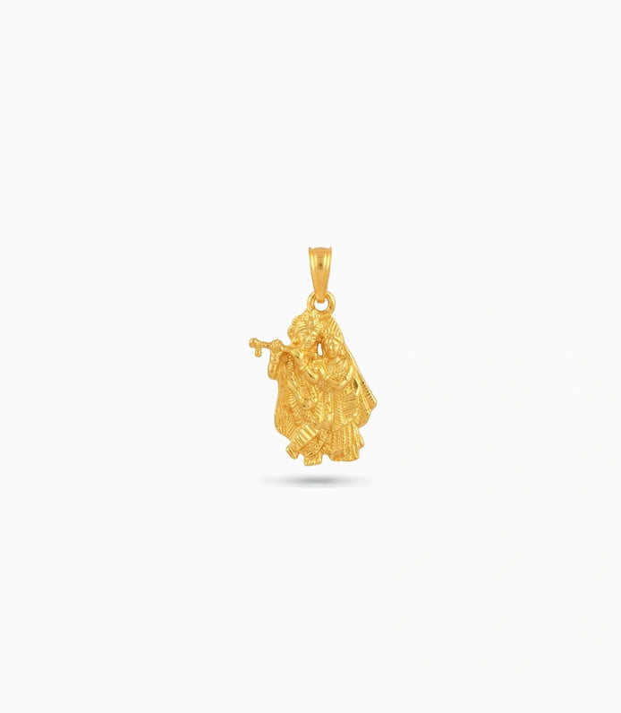 Gold Plated Radha Krishna Love Pendant