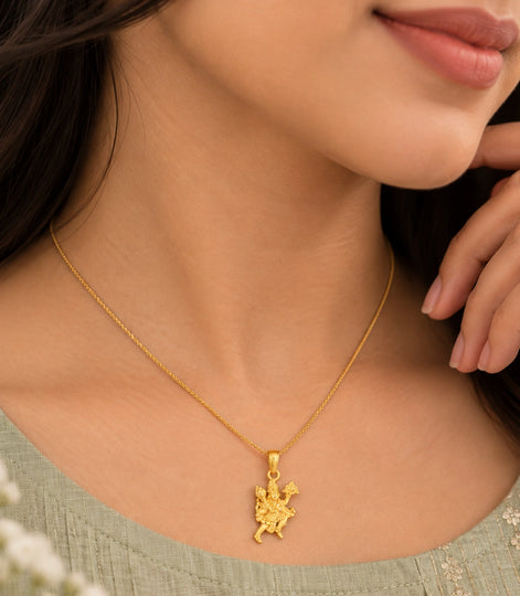 Gold Plated Hanuman Divine Pendant