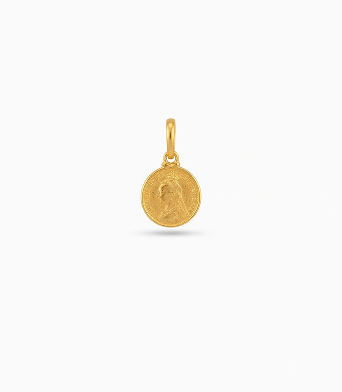 Gold Plated Cute Coin Pendant