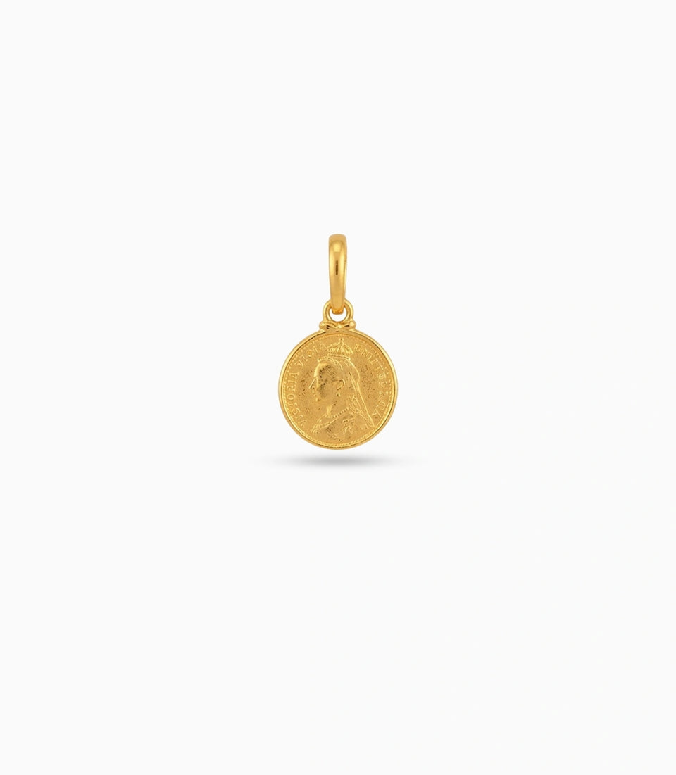 Gold Plated Cute Coin Pendant
