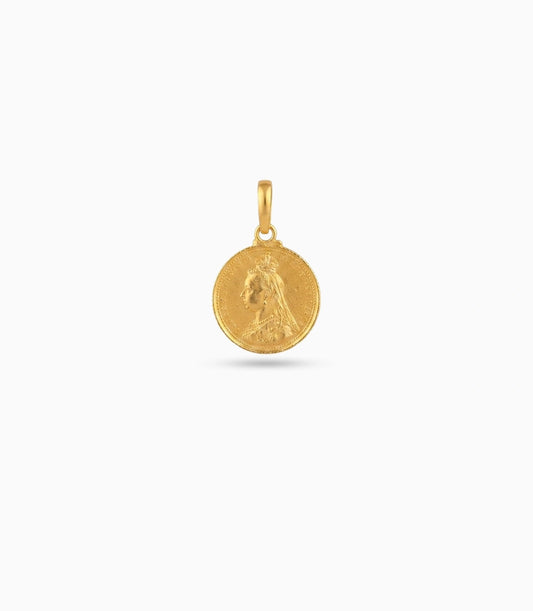 Gold Plated Coin Motif Pendant
