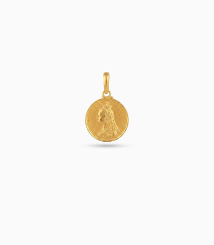 Gold Plated Coin Motif Pendant