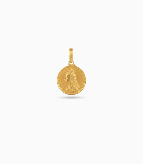 Gold Plated Coin Motif Pendant