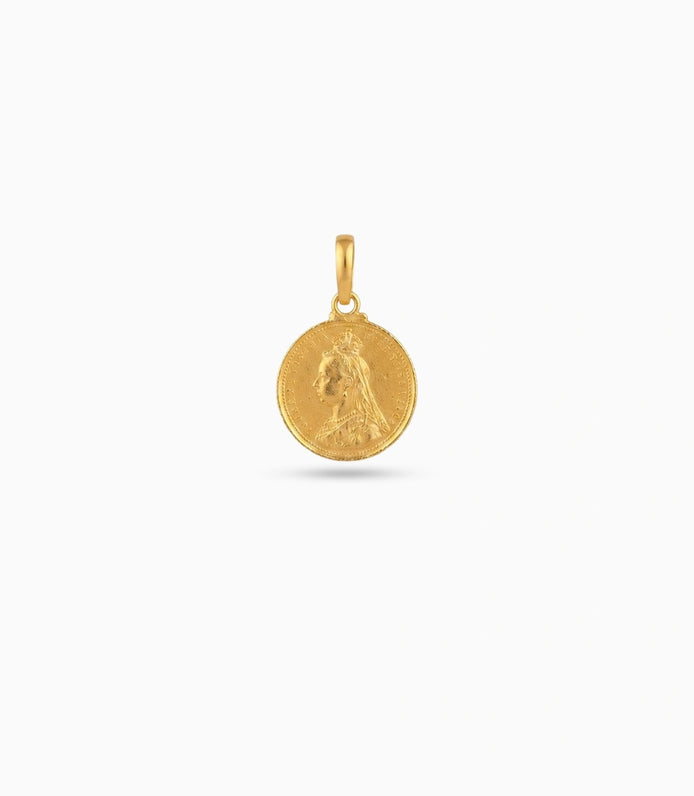 Gold Plated Coin Motif Pendant