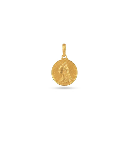 Gold Plated Coin Motif Pendant