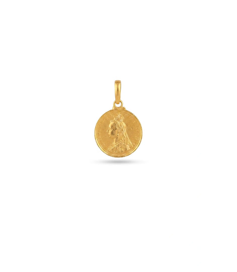 Gold Plated Coin Motif Pendant