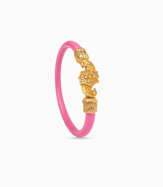 Gold Plated Pink Pola Single Bangle