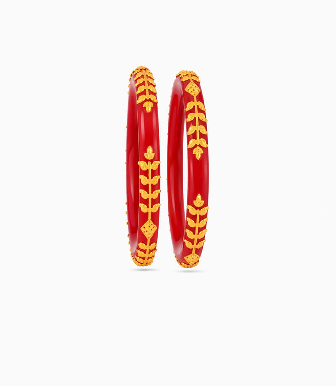 Gold Plated Heritage Pola Bangle Set