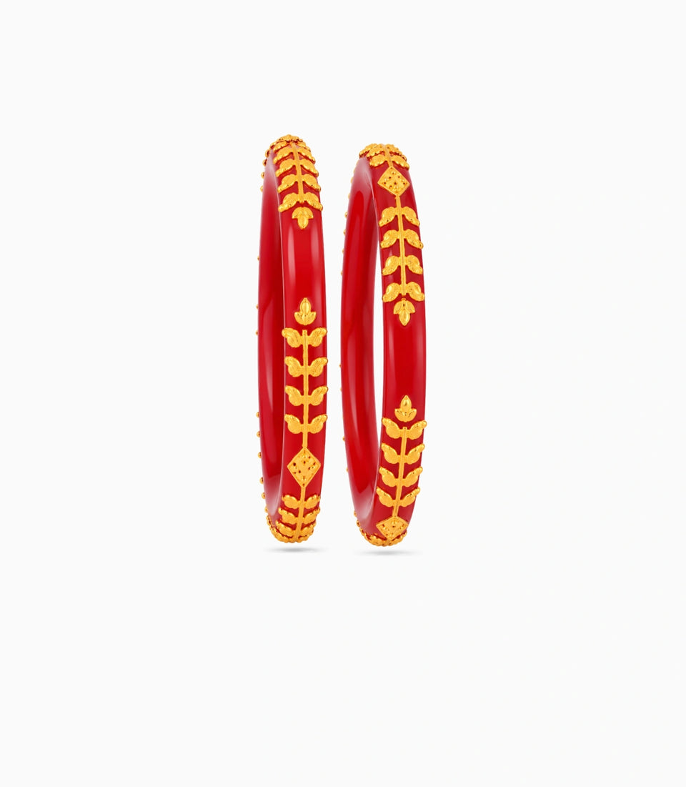 Gold Plated Heritage Pola Bangle Set