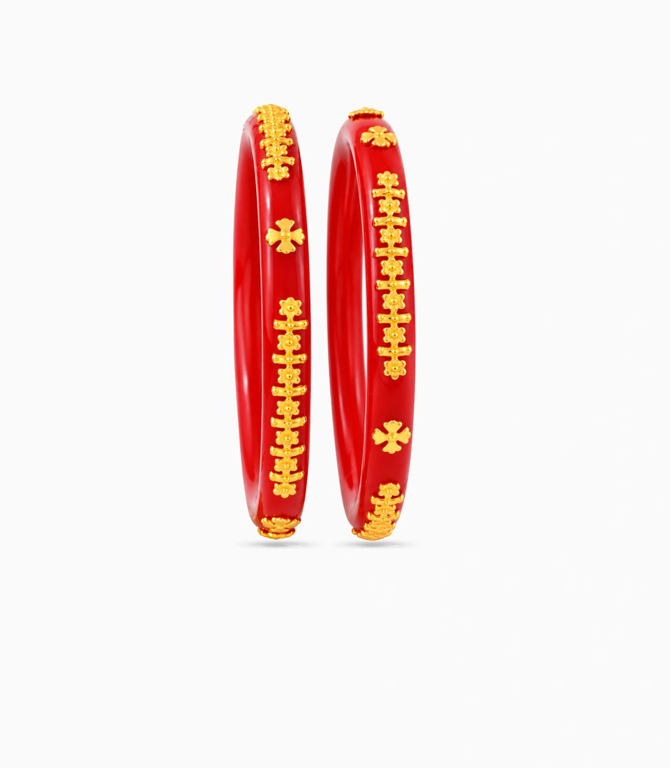 Gold Plated Ritual Pola Bangle Set