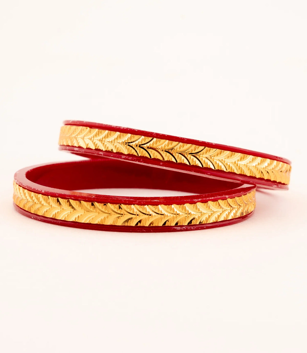 Gold Plated Auspicious Pola Bangle Set