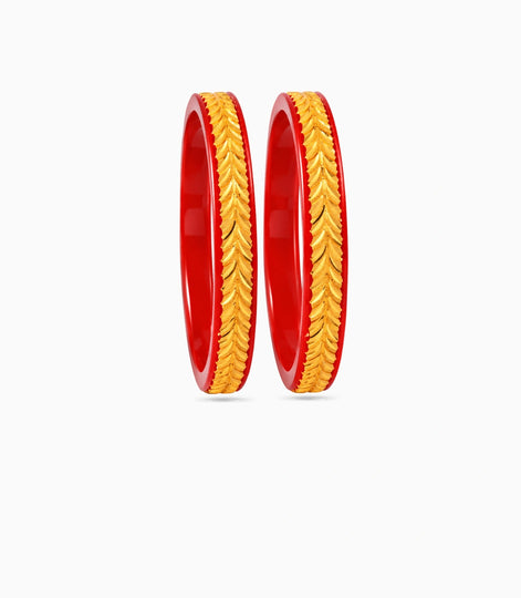Gold Plated Auspicious Pola Bangle Set