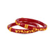 Gold Plated Maroon Royal Pola Bangle Set