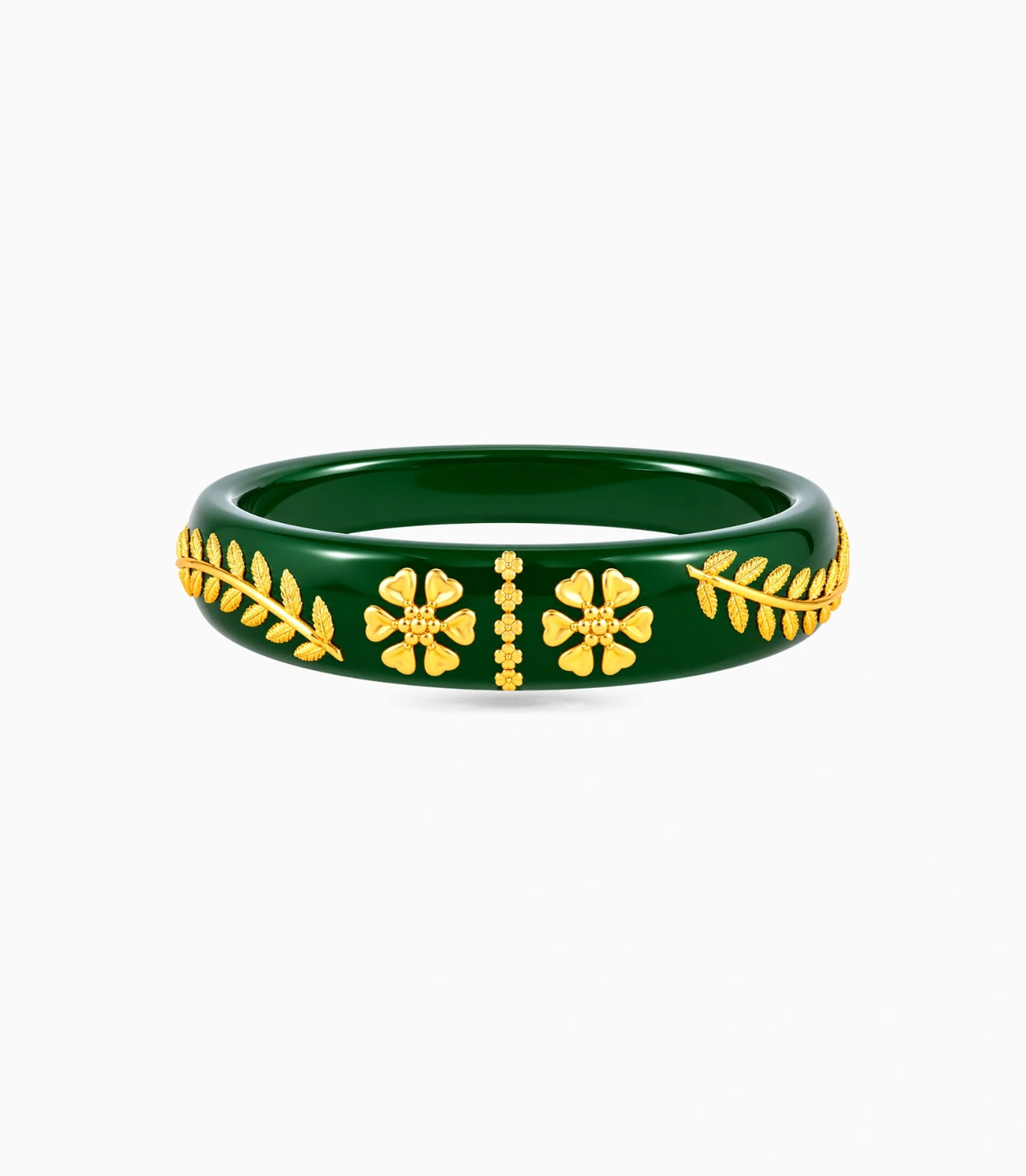 Gold Plated Green Exclusive Pola Single Bangle