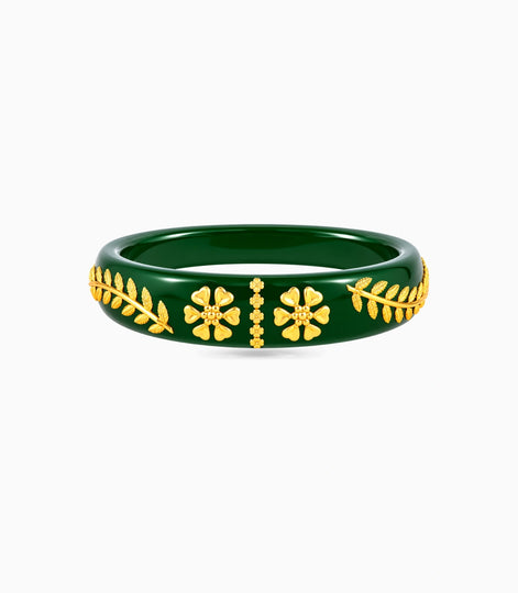 Gold Plated Green Exclusive Pola Single Bangle