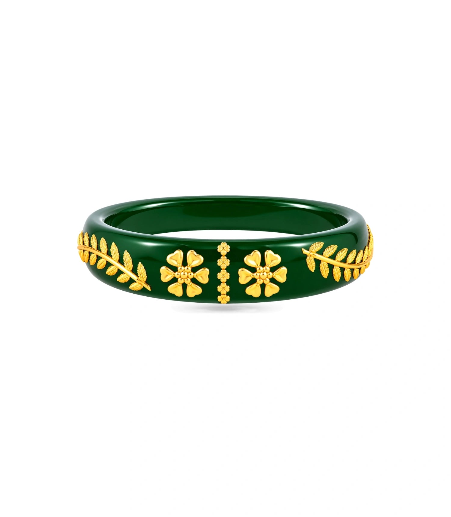 Gold Plated Green Exclusive Pola Single Bangle