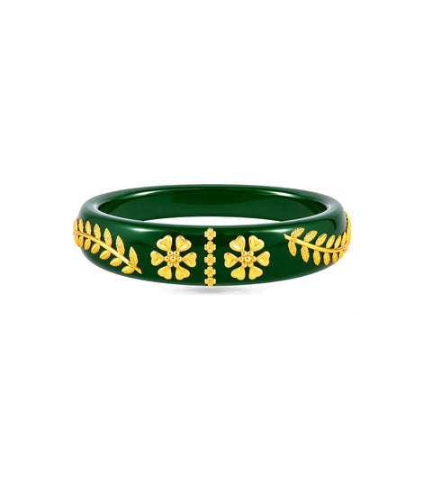 Gold Plated Green Exclusive Pola Single Bangle