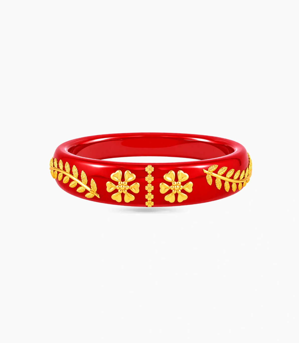 Gold Plated Red Exclusive Pola Single Bangle