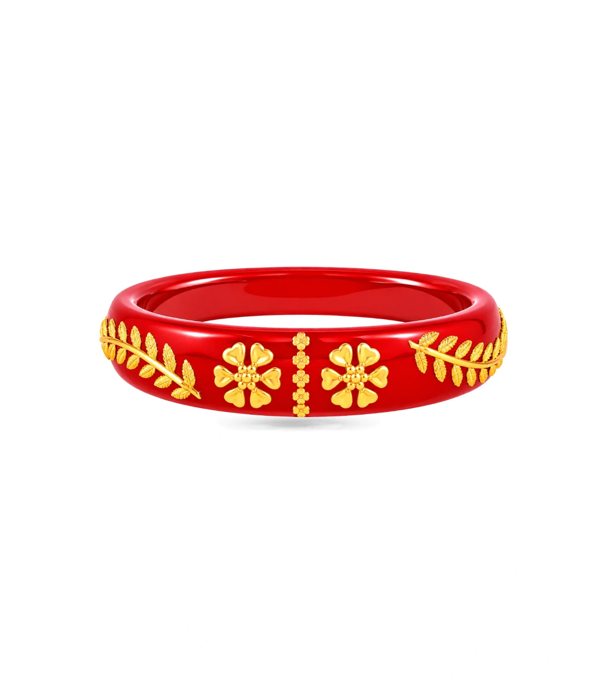 Gold Plated Red Exclusive Pola Single Bangle