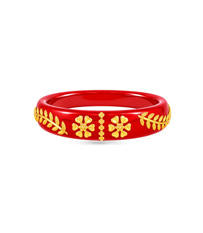Gold Plated Red Exclusive Pola Single Bangle
