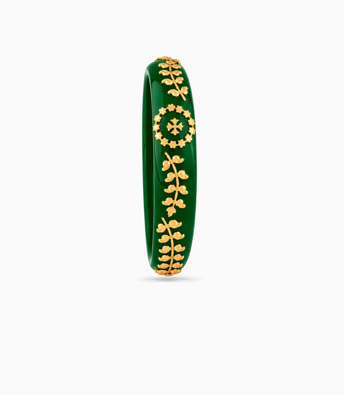Gold Plated Green Elite Pola Single Bangle