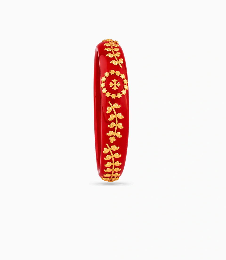 Gold Plated Red Elite Pola Single Bangle