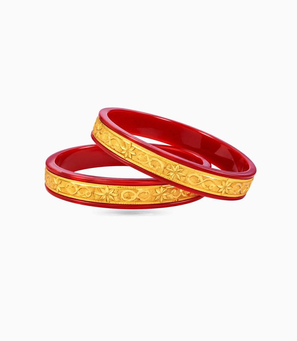 Gold Plated Graceful Pola Bangle Set