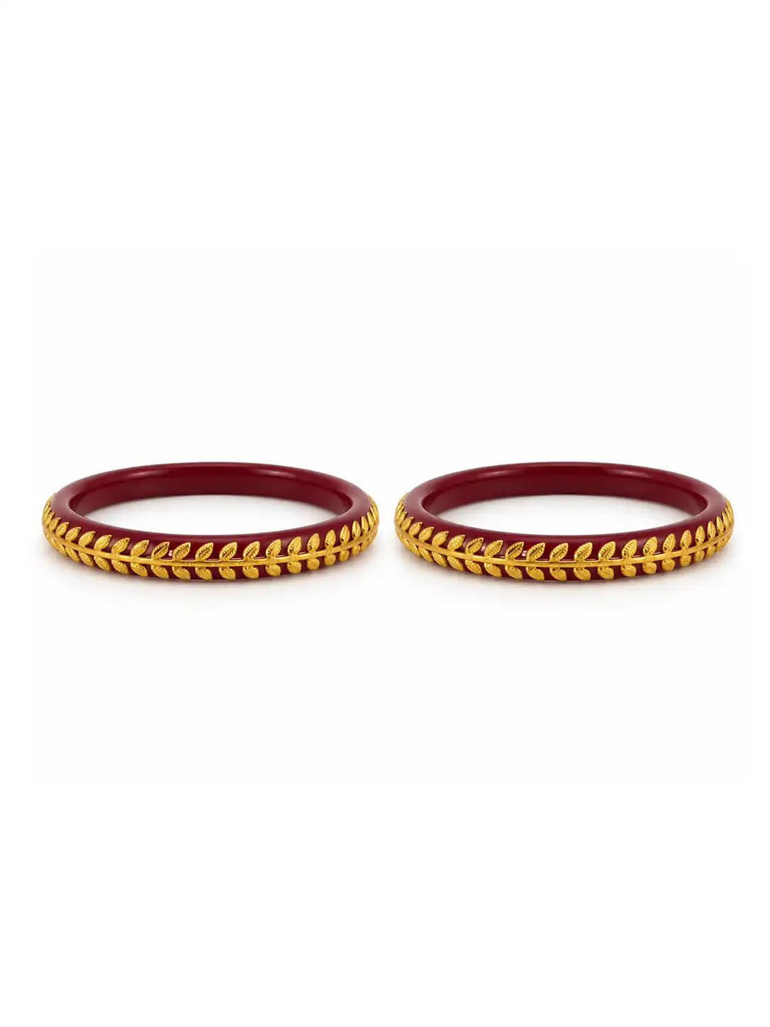 Gold Plated Red Traditional Pola Bangle Set