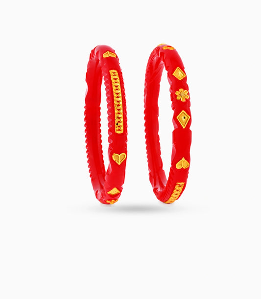 Gold Plated High Polish Pola Bangle Set
